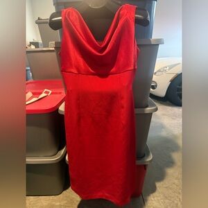 Red Cowl Neck Women's Dress mp14